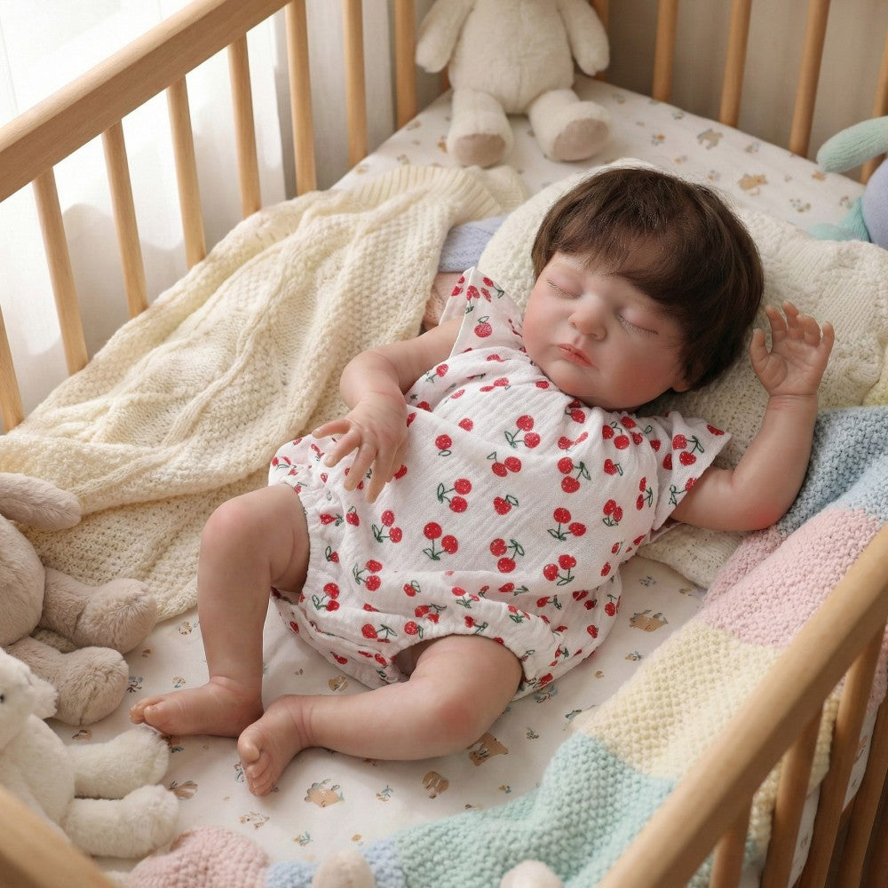 50cm Rebirth Doll Hair Transplant Girl Cloth Body Simulation Baby Doll Dress up Game Accompanies Home Play