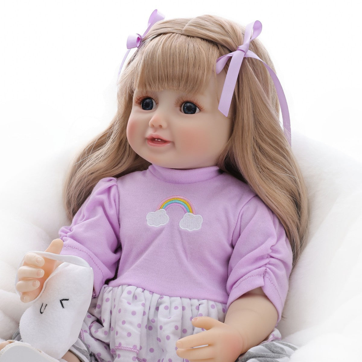 English  Russian Spanish Crying and Laughing Dialogue 22 inch Full Plastic Rebirth Doll Simulation Baby Doll Girl