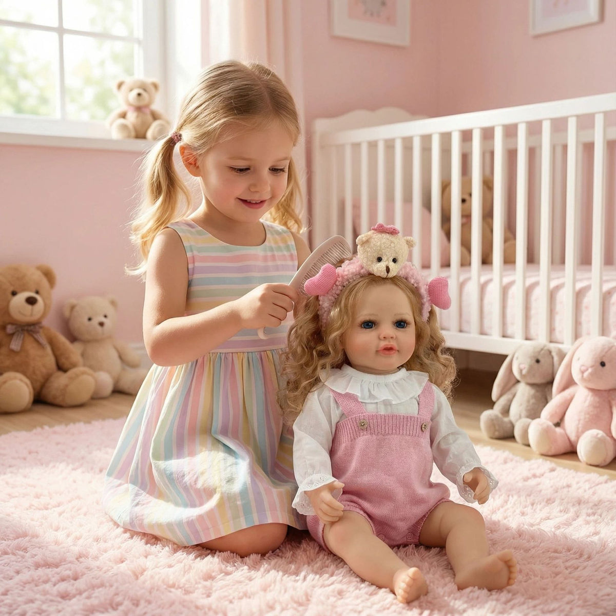 22 Inch Full Vinyl Reborn Dolls Girls With Blonde Hair