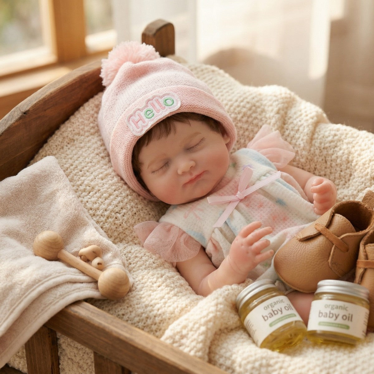 12 inch solid silicone reborn doll 30cm simulation baby baby real kneading hand feel closed eyes changing outfit doll