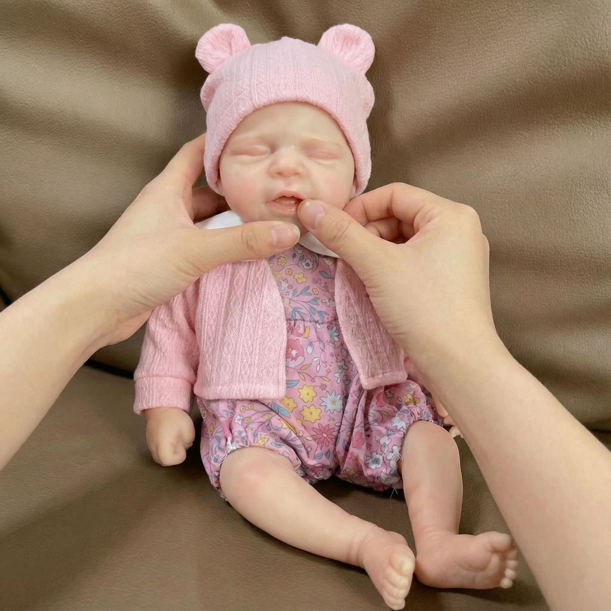 12 inch solid silicone Reborn Doll pink cardigan pascale simulation toy doll