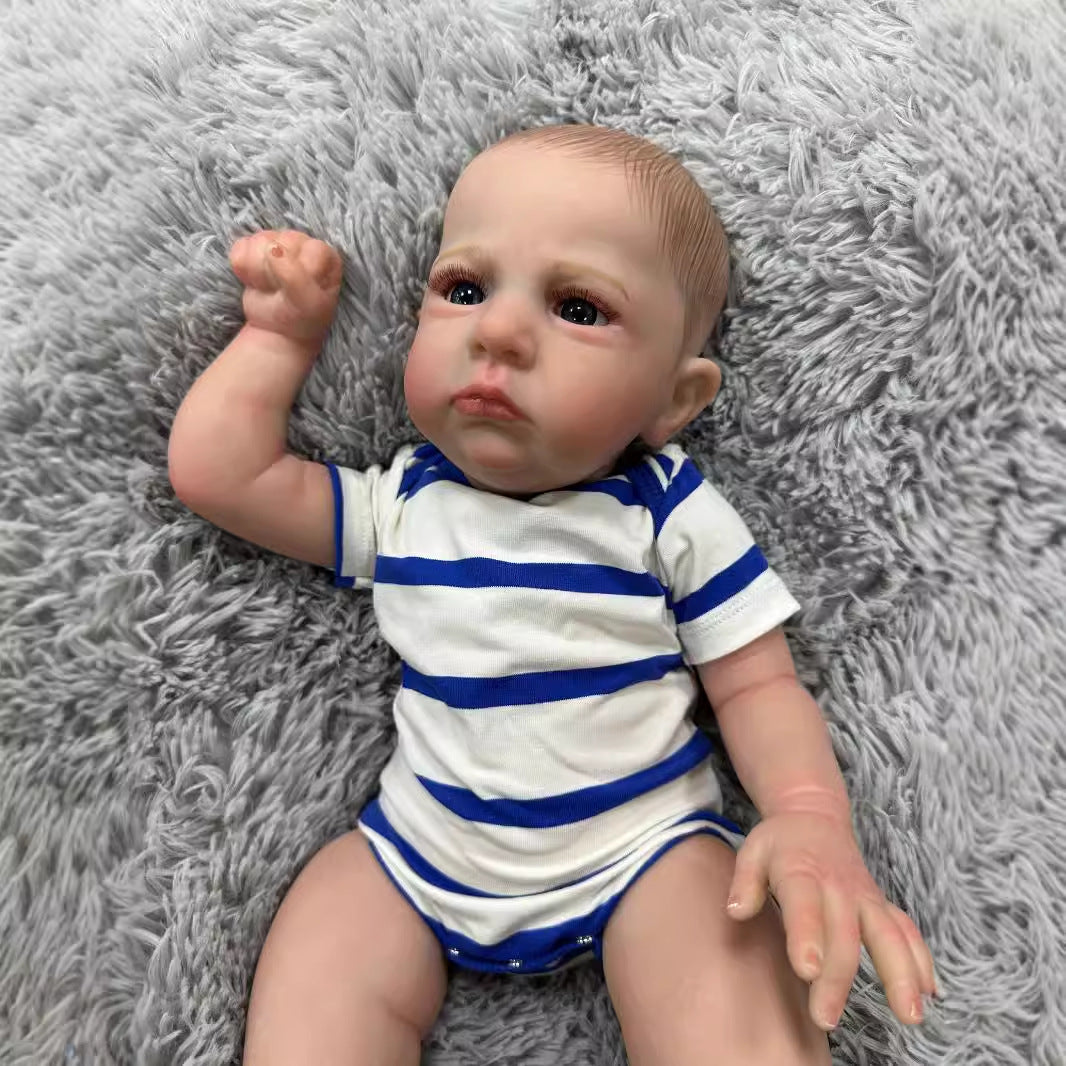 23 Inch Realistic Reborn Baby Doll with Soft Cloth Body 3D Vein Skin Handcrafted Newborn Doll Gift Toy for Little Girls Collectors
