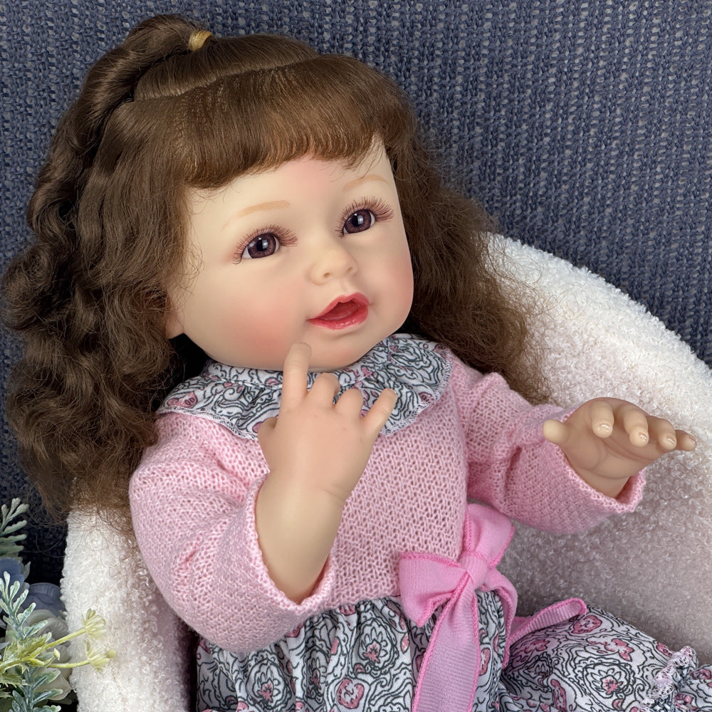 Finely Crafted 22 Inch Full-Vinyl Play Doll, Sweet Bow Decorated Outfit, Popular Gift Option for Birthdays and Special Holidays