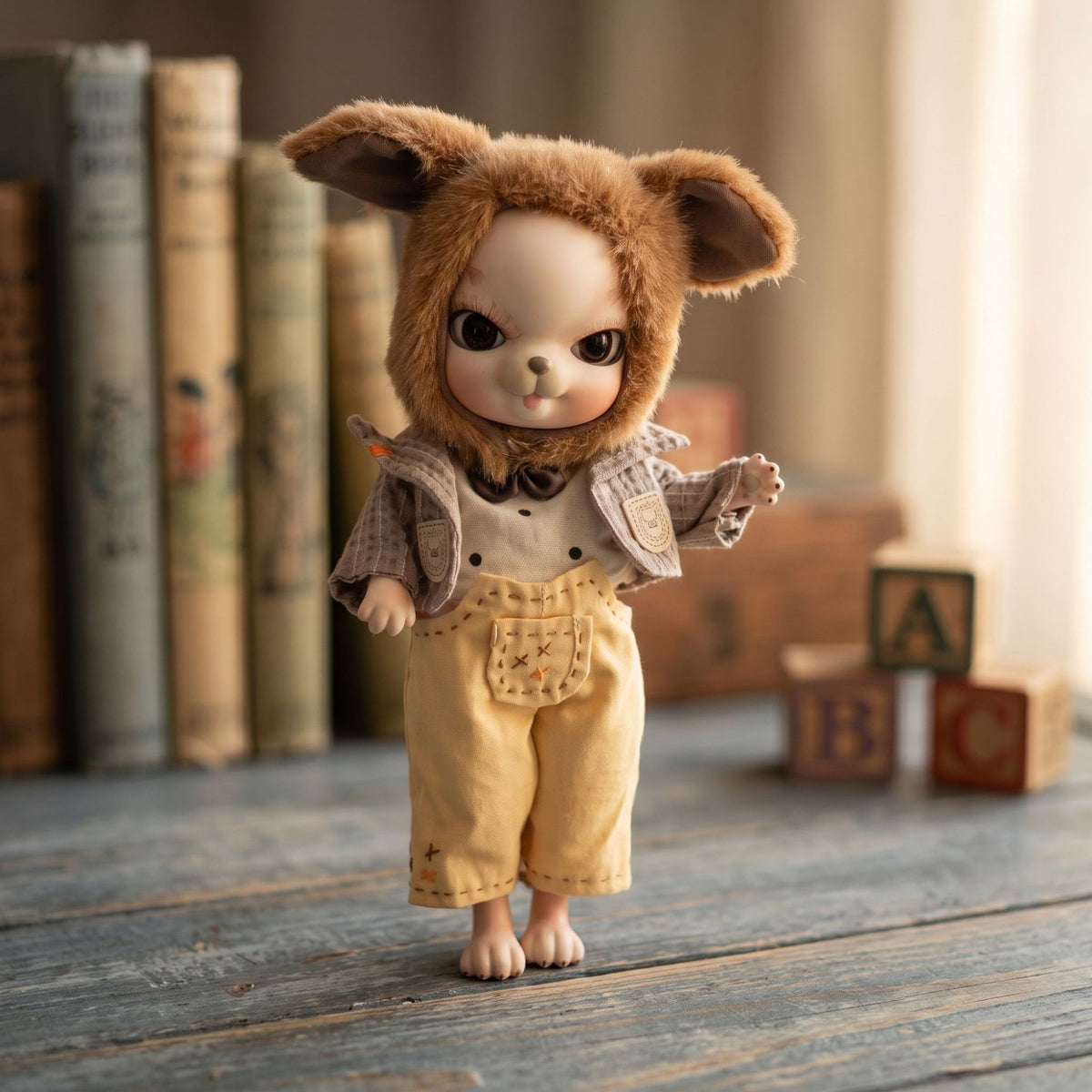 10 inch with Ceramic BJD Body Doll Complete Plush Outfit Handmade Decor Collectible Toy