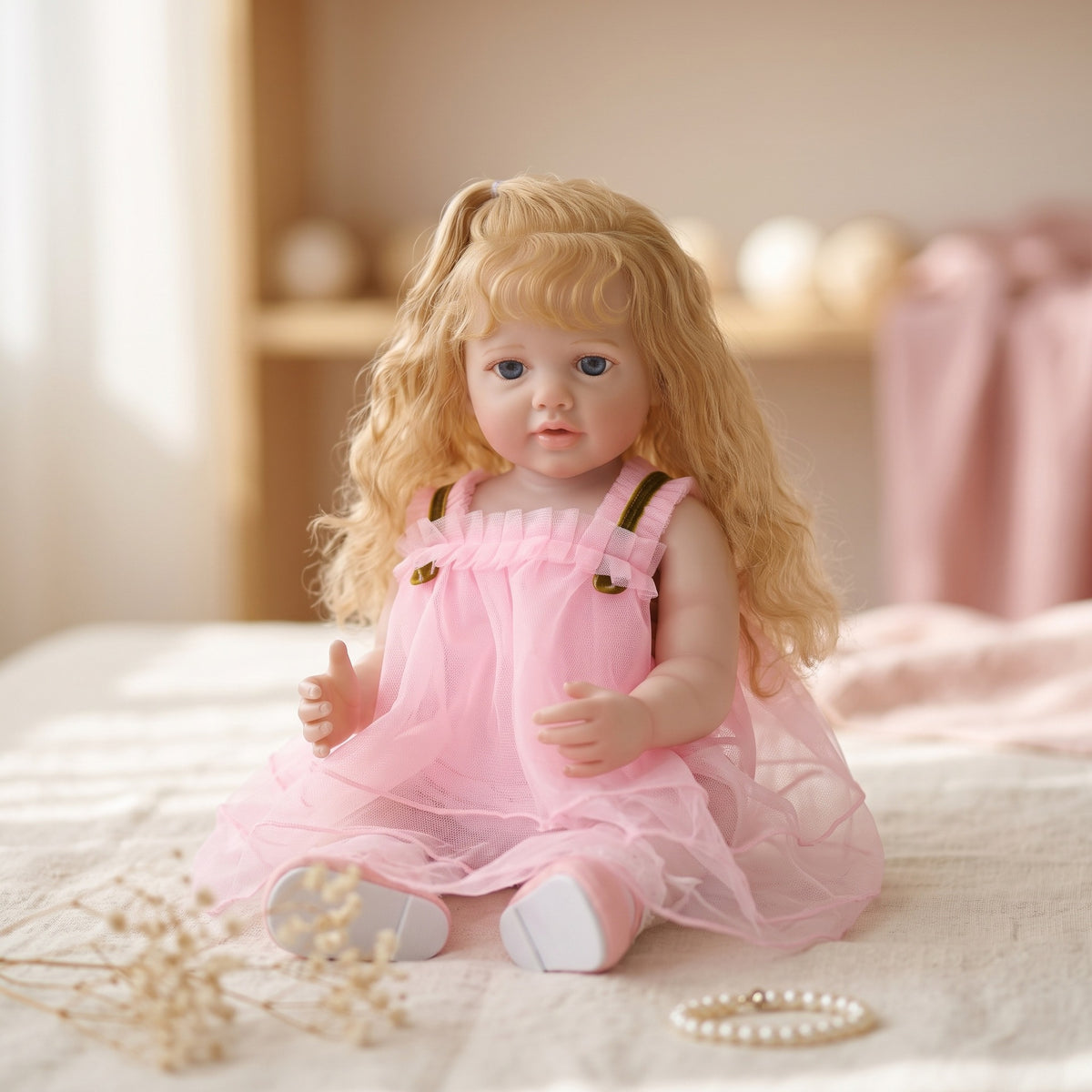 Ultra Realistic 22 inch Full vinyl body Reborn Newborn Doll Soft Bendable Limbs Safe Kids Companion Doll