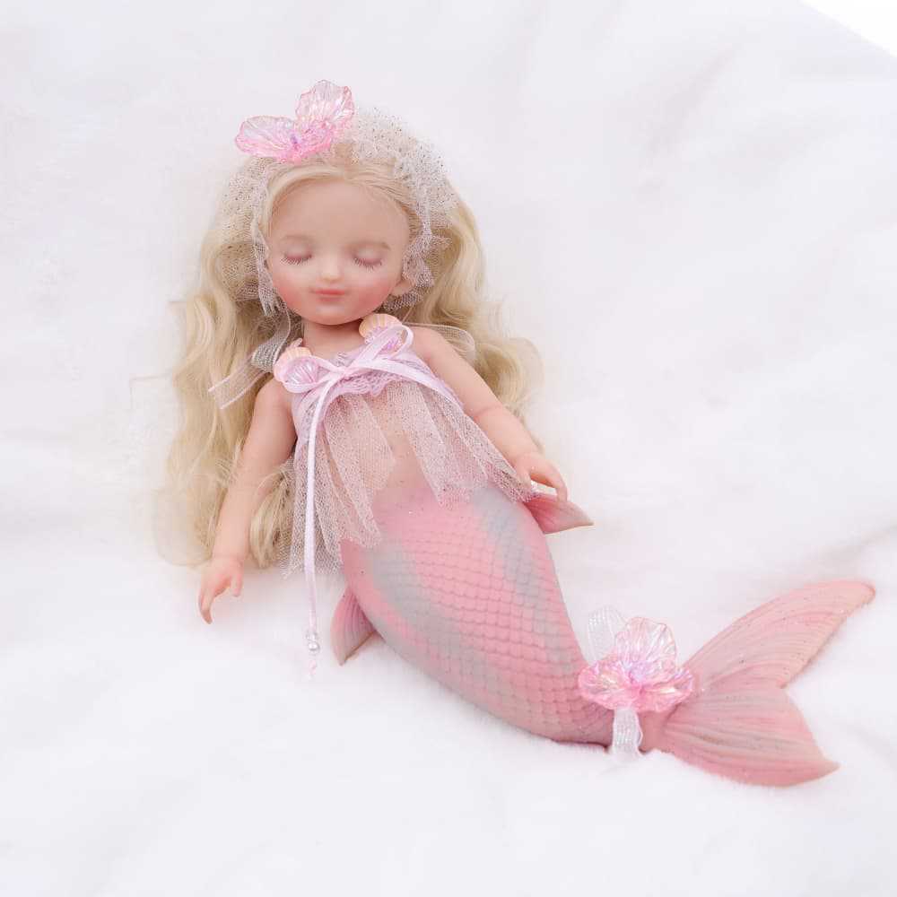 10 Inch Full Silicone Mermaid Baby Doll, Sleeping Fantasy Figure, Gift for Birthdays & Holiday Occasions