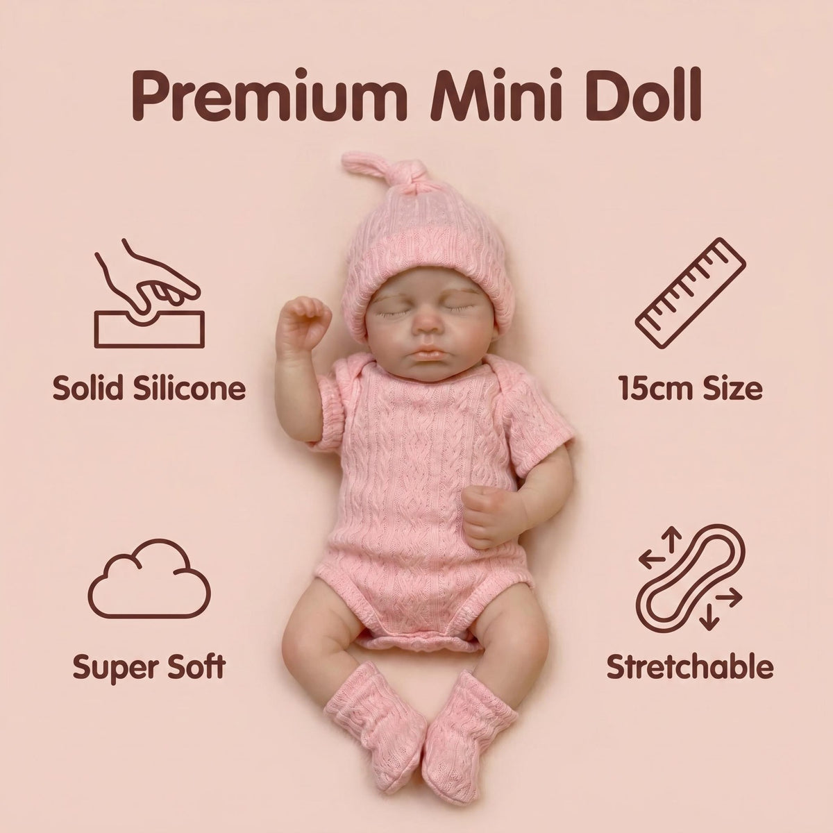 6 inch short-sleeved pink suit with Full Solid Silicone Body reborn doll for children Christmas gift