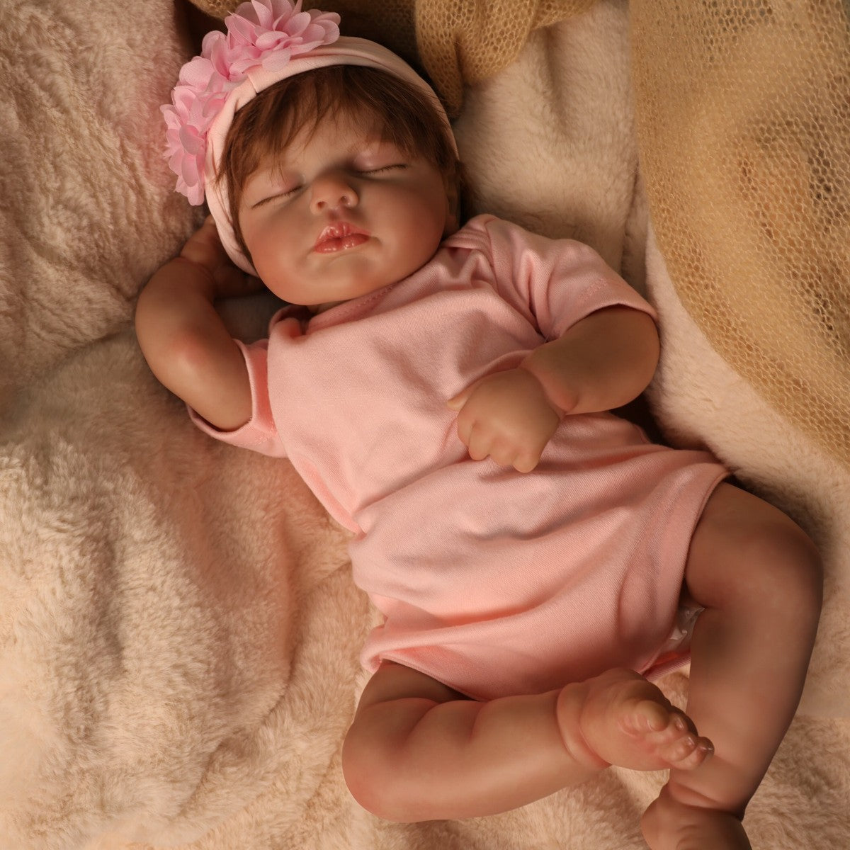 20 inch reborn baby doll with Soft Vinyl Body hand-made hair transplant, suitable for gifts for various holidays