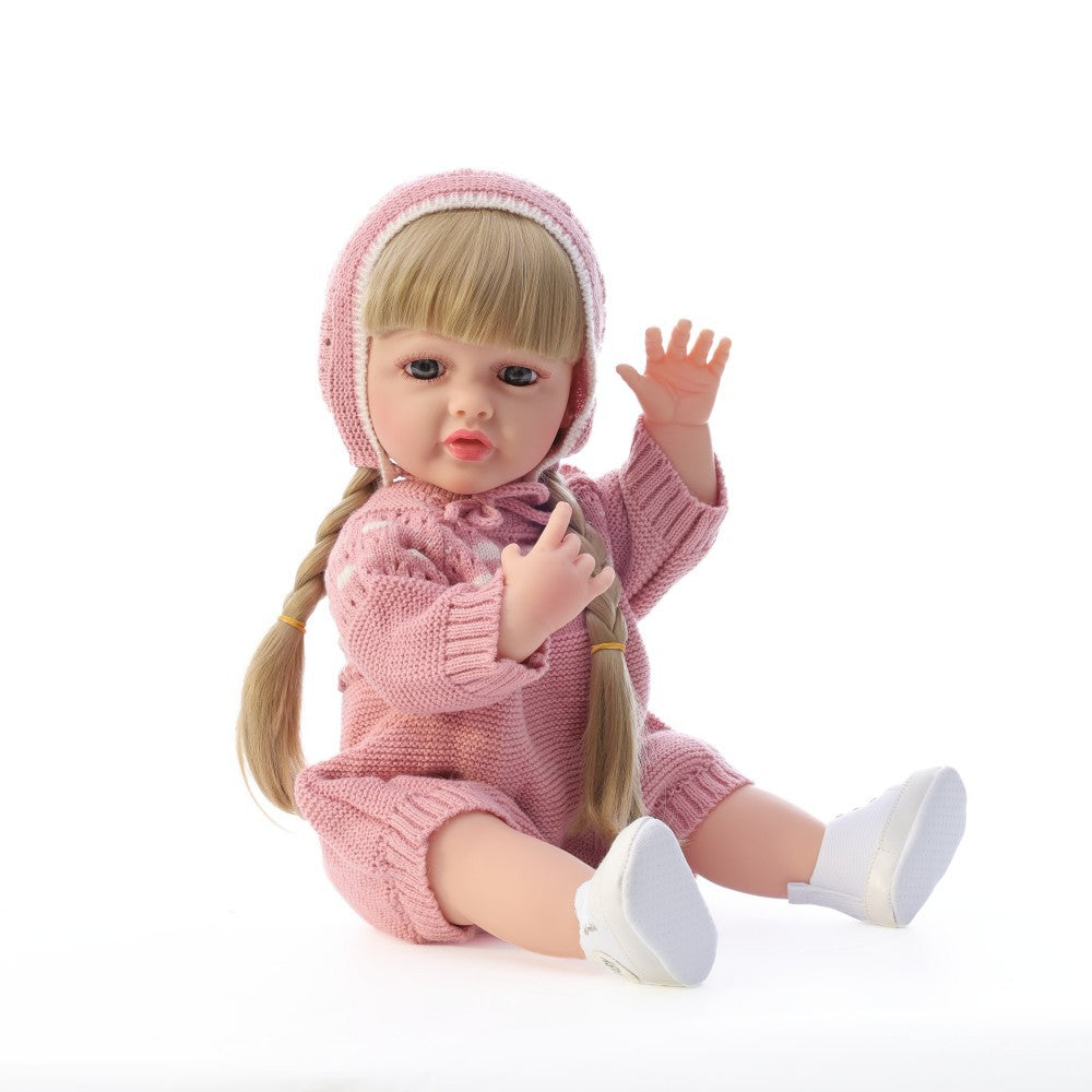 Russian English Spanish Crying and Laughing Dialogue 22 inch Full Plastic Rebirth Doll Simulation Baby Doll Girl