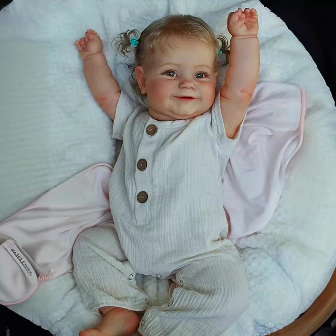 24 inch Reborn Doll Cloth Body Lifelike with Visible Veins Real Doll for gifts