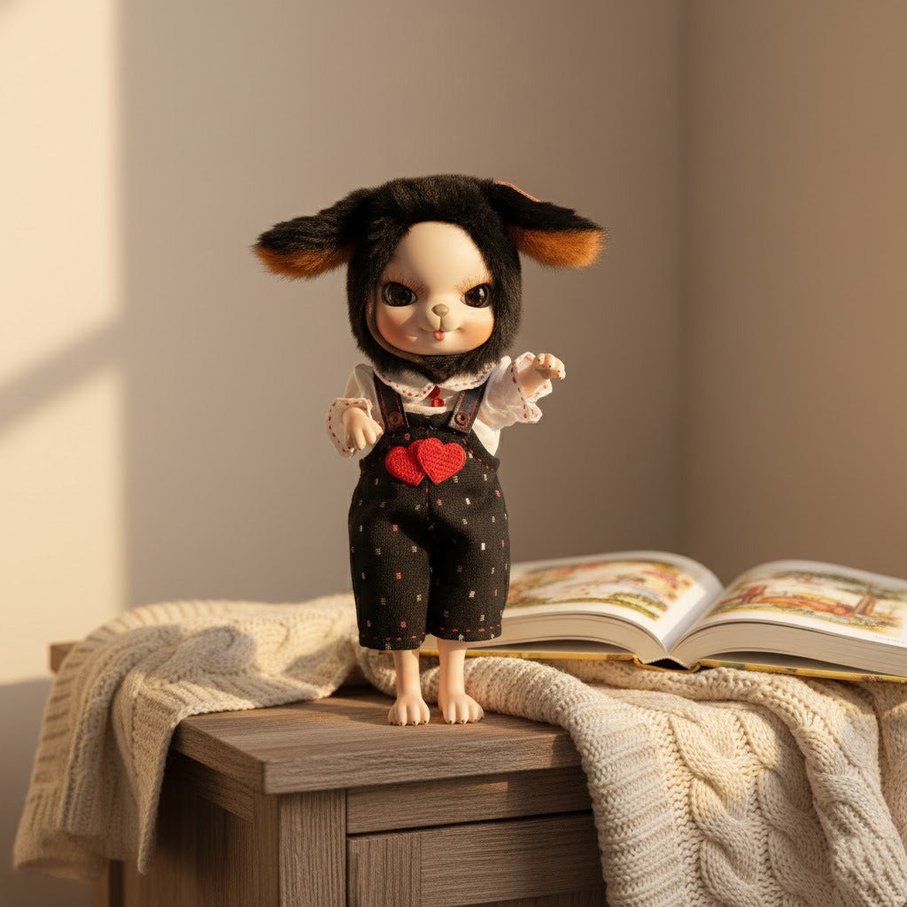 10 inch with Ceramic BJD Body Doll Complete Plush Outfit Handmade Decor Collectible Toy