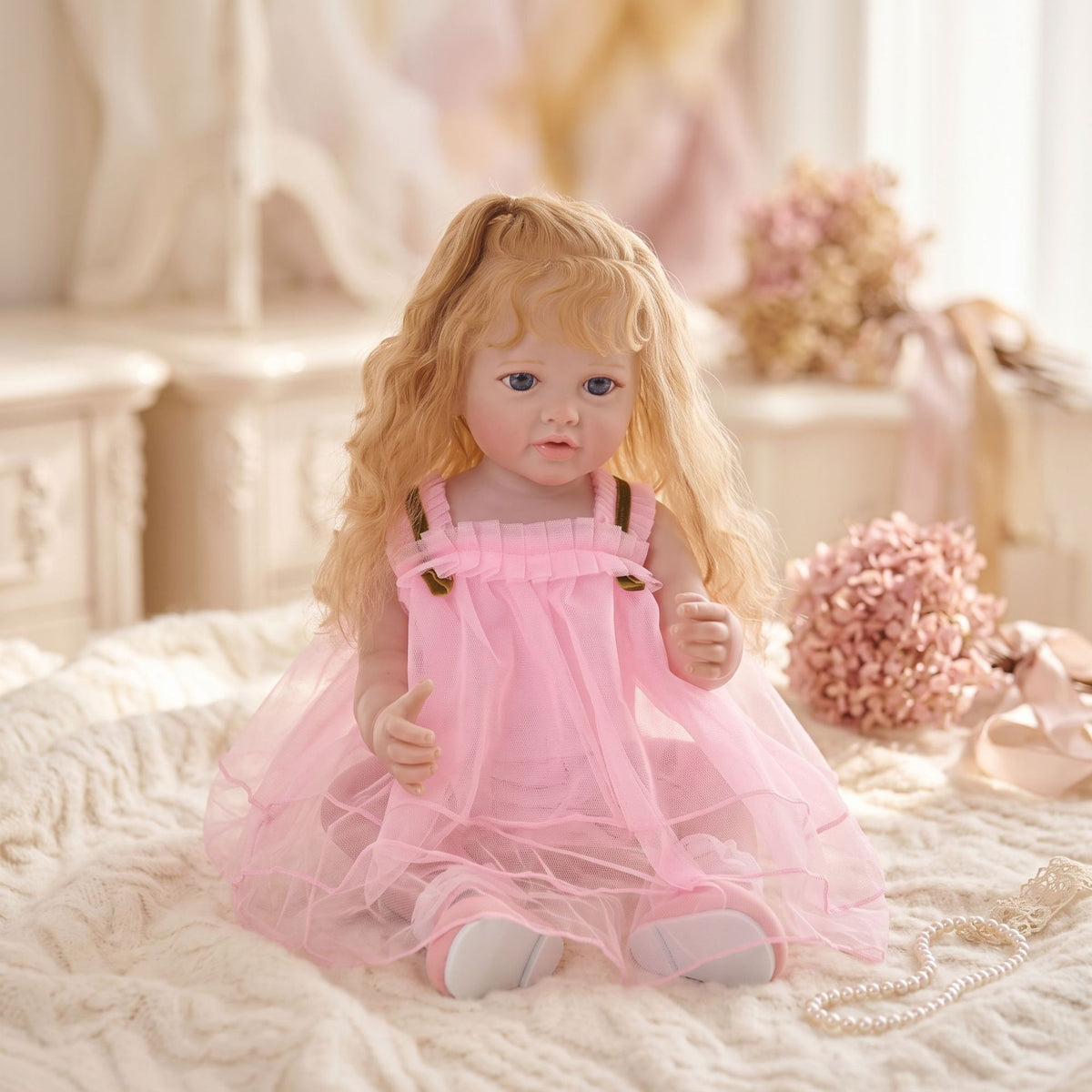 Ultra Realistic 22 inch Full vinyl body Reborn Newborn Doll Soft Bendable Limbs Safe Kids Companion Doll