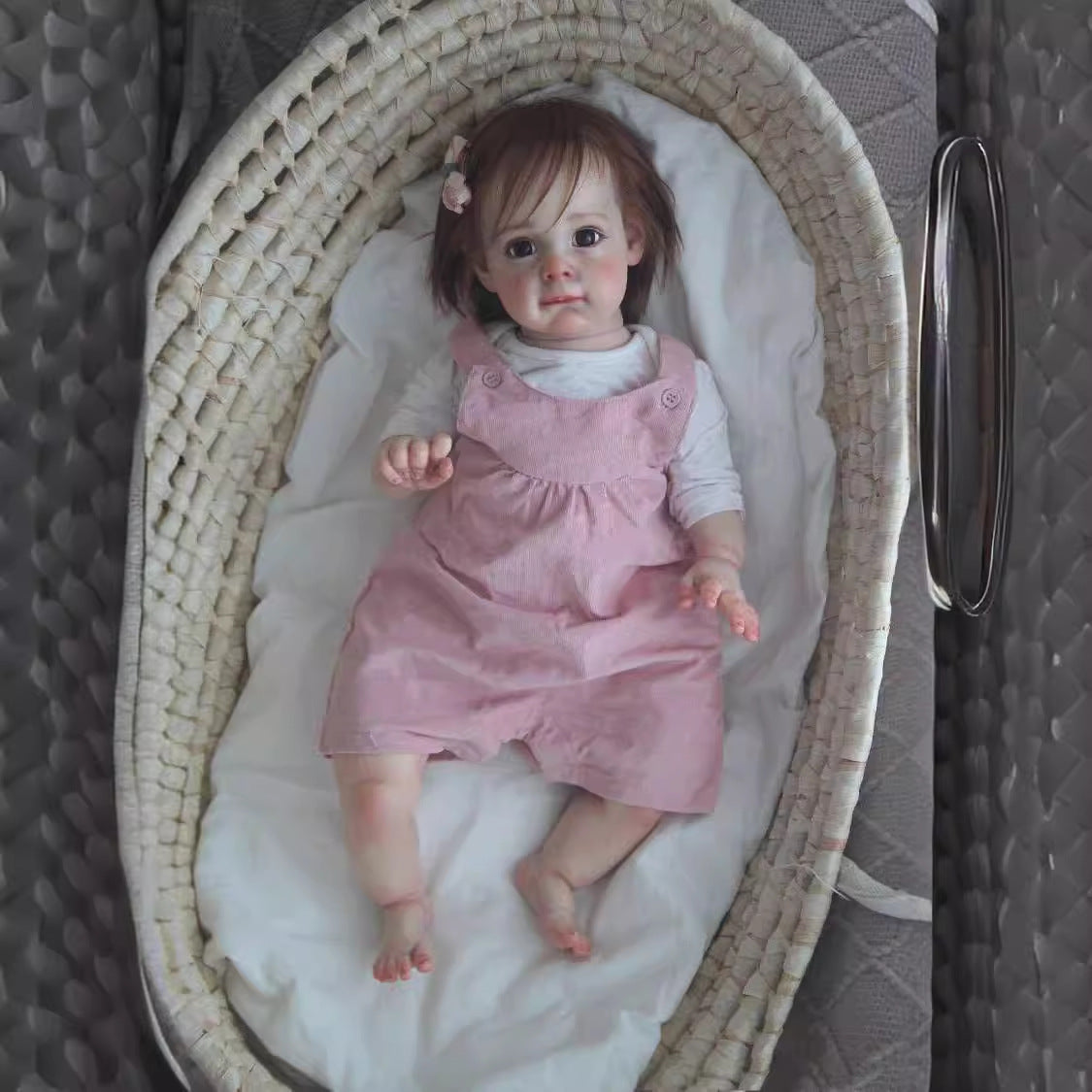24 inch Reborn Baby Dolls Girl Toddler Handmade with Cloth Body Lifelike Newborn Gift Doll