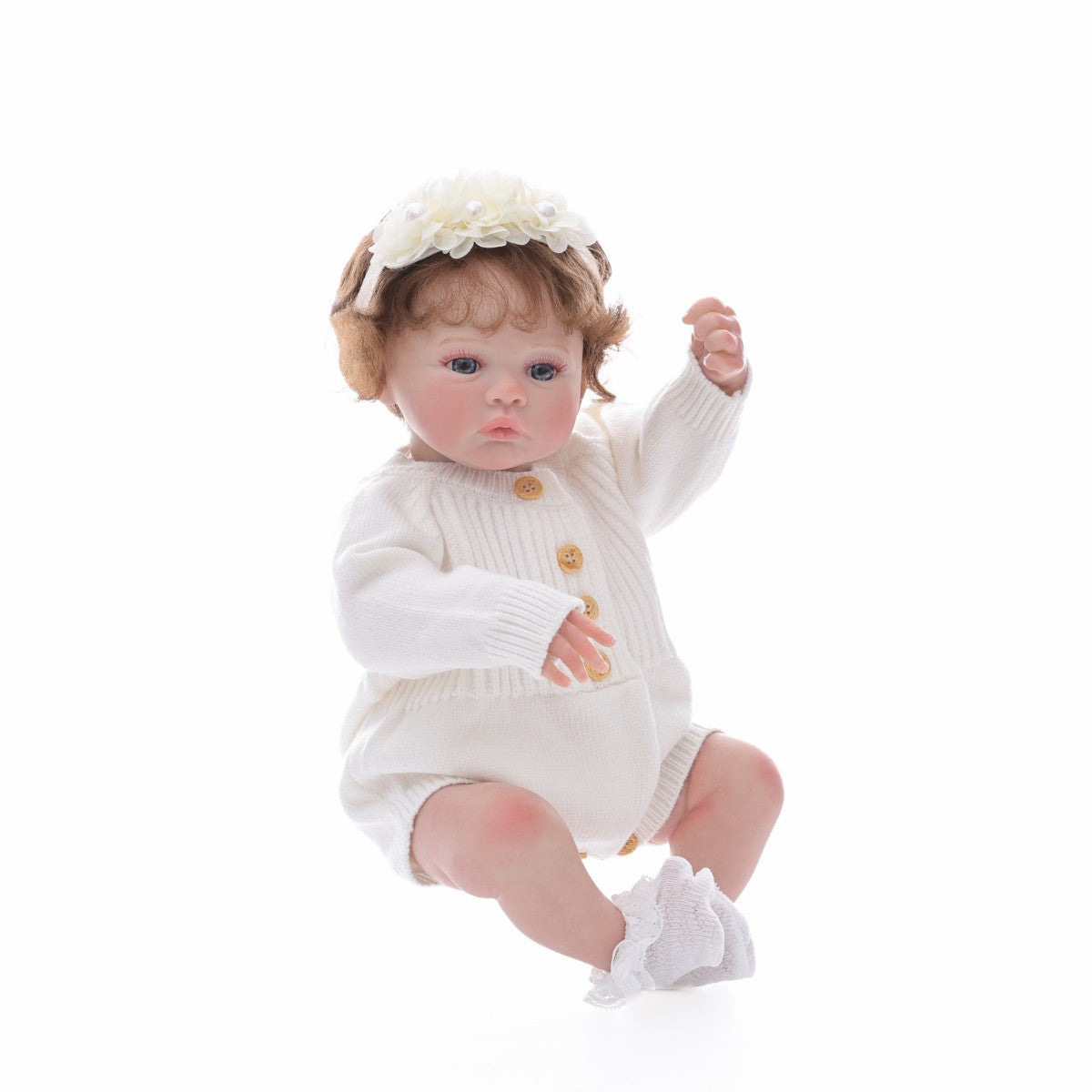 18 inch Hair Transplant Rebirth Doll 45CM Cloth Body Simulation Baby