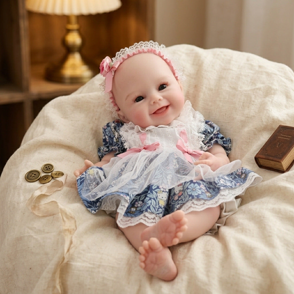 17 inch Reborn Baby Dolls Lovely Full Solid Silicone Baby Realistic Newborn Dolls Toy Xmas Gift