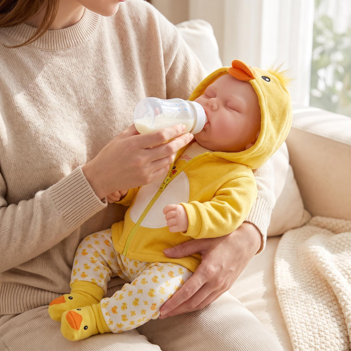 Lifelike 19 Inch Full Silicone Reborn Doll, Companion for Holiday Gifting