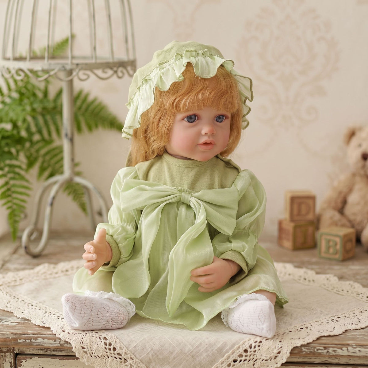 Ultra Realistic 22 inch Full vinyl body Reborn Newborn Doll Soft Bendable Limbs Safe Kids Companion Doll