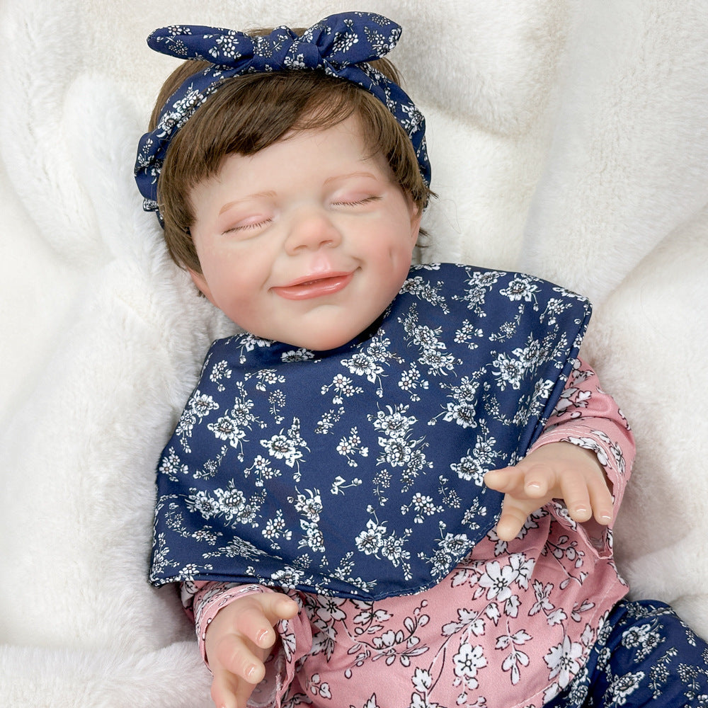 18 Inch Full Vinyl Realistic Sleepy Baby Doll, All-Ages Companion Doll for Display & Play