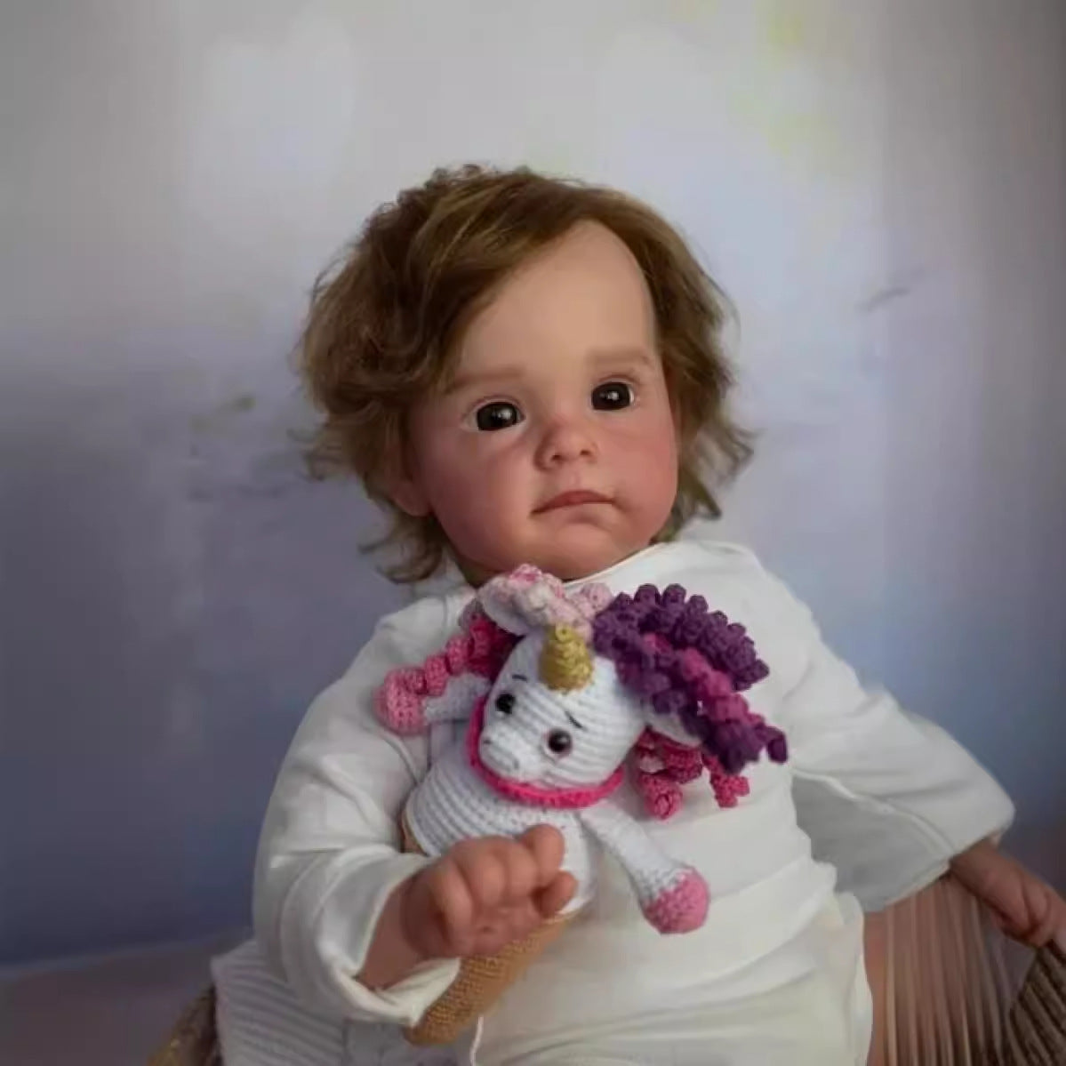 23 inch Reborn Baby Doll with Cloth Body Toddler Rooted Hair Girl Doll Gift