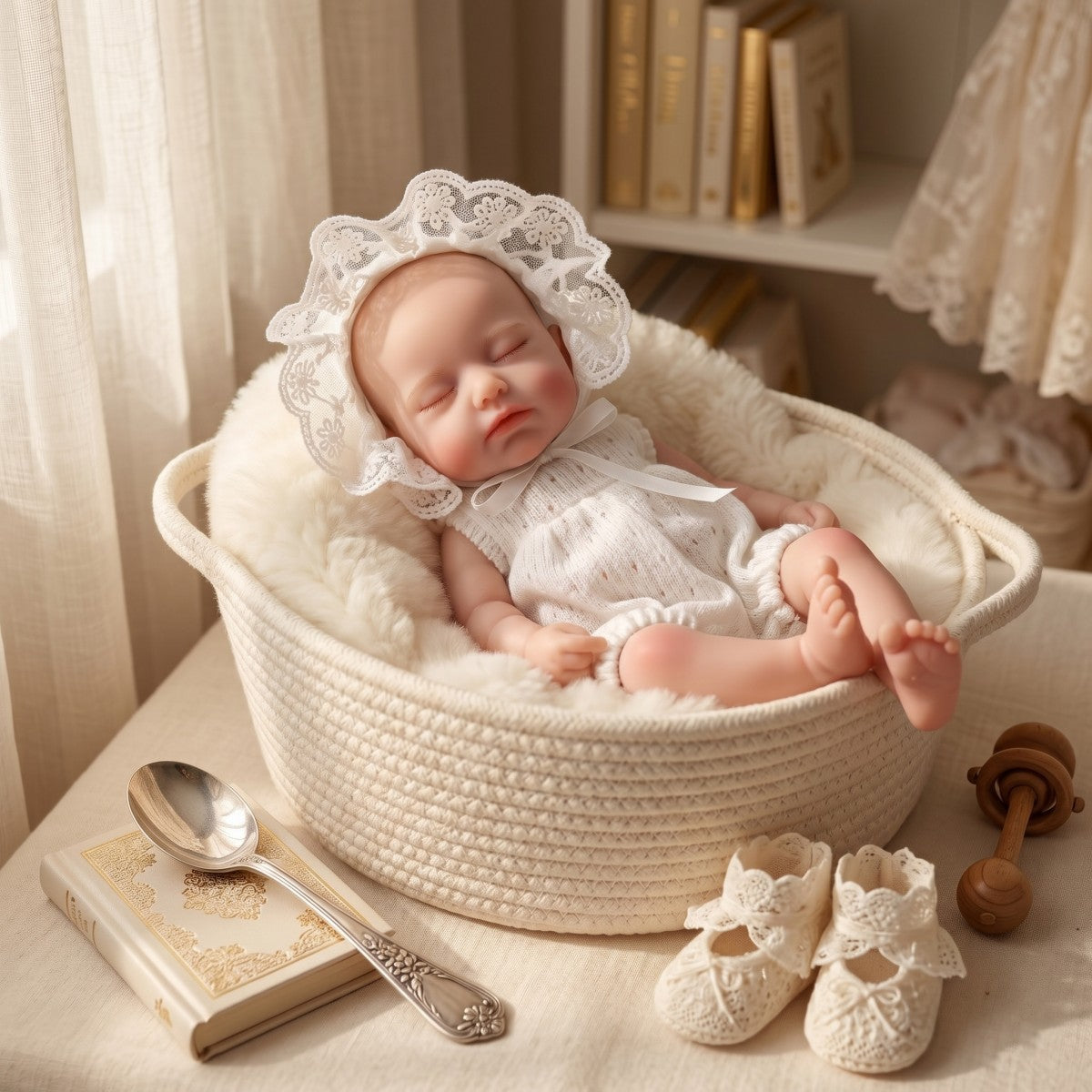 12 inch solid silicone reborn doll with real touch, can stretch 30cm with closed eyes, bald head simulation baby doll