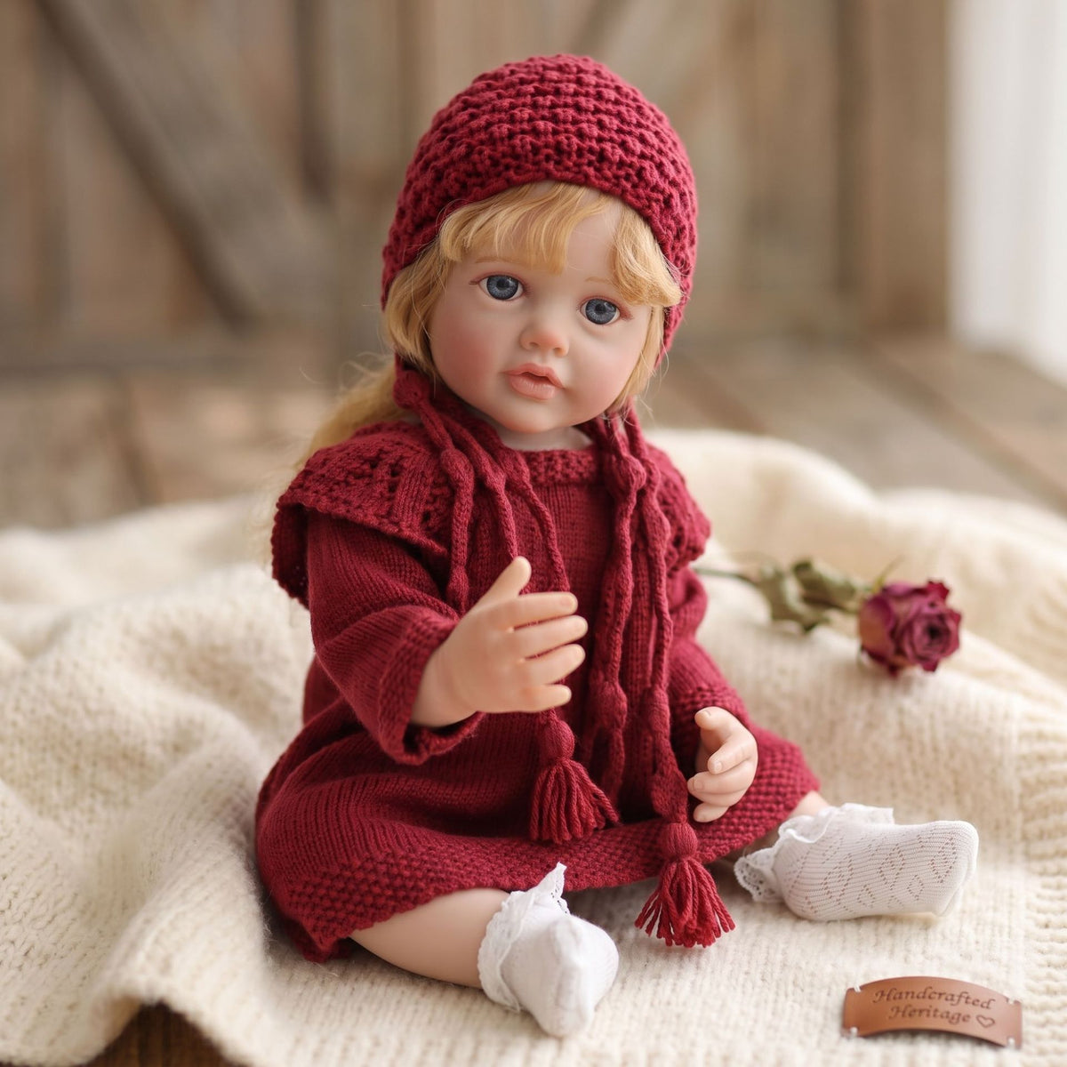 22 inch Reborn Doll with Full Vinyl Body simulated baby Hand-implanted Hair bath toy gift