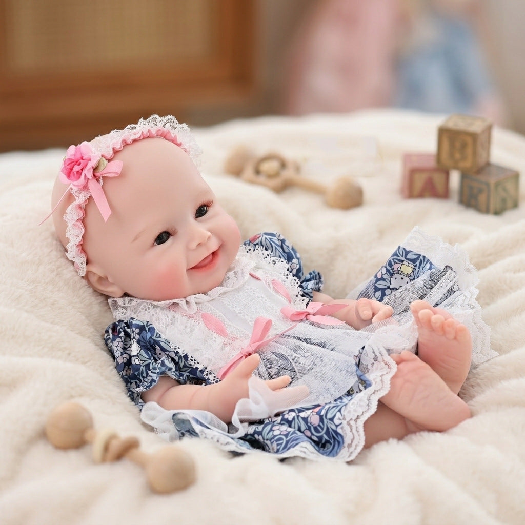 17 inch Reborn Baby Dolls Lovely Full Solid Silicone Baby Realistic Newborn Dolls Toy Xmas Gift
