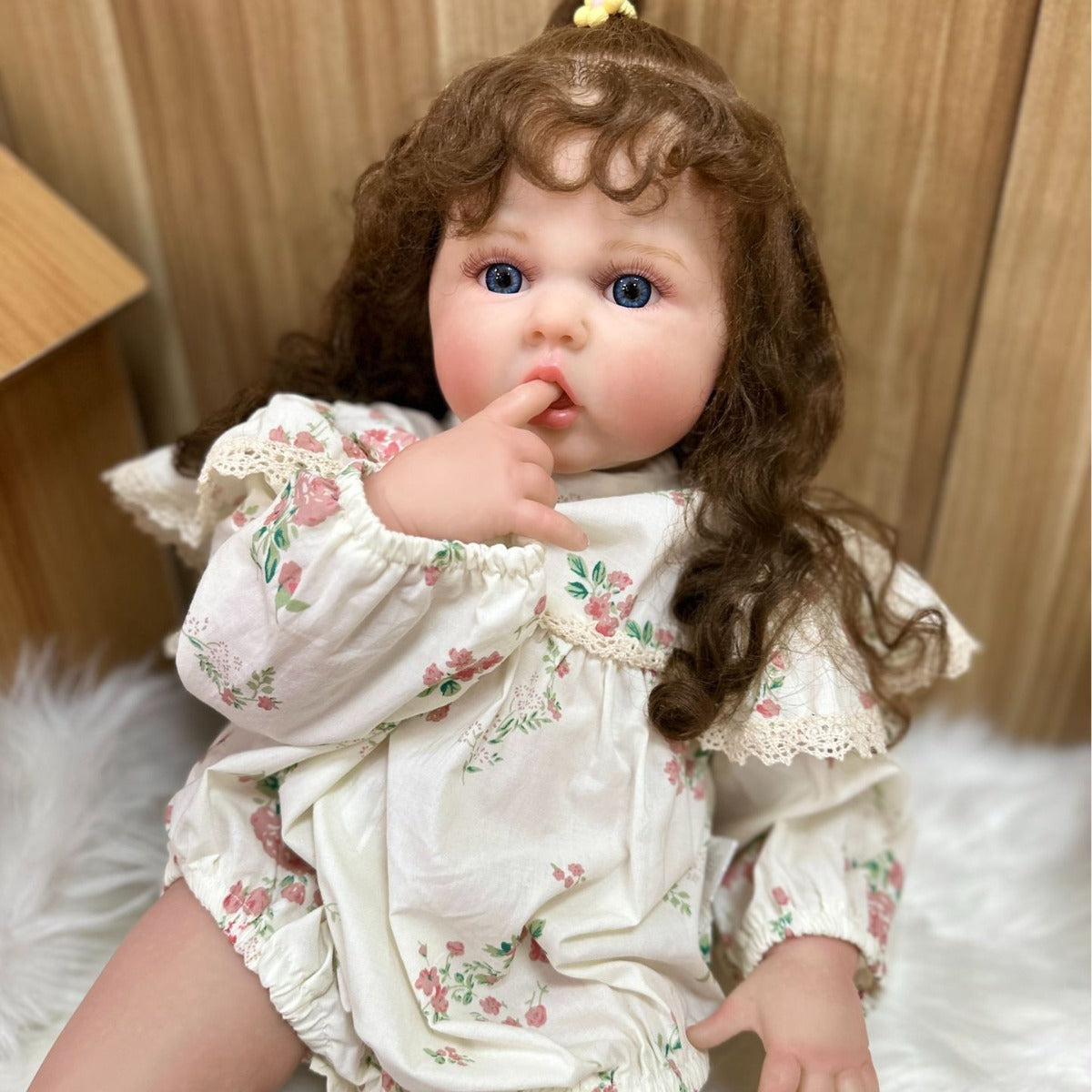 24 inch with Cloth body Soft Vinyl limbs Touch Soft Long Curly Newborn Baby Dolls Toys for Girls Reborn Dolls