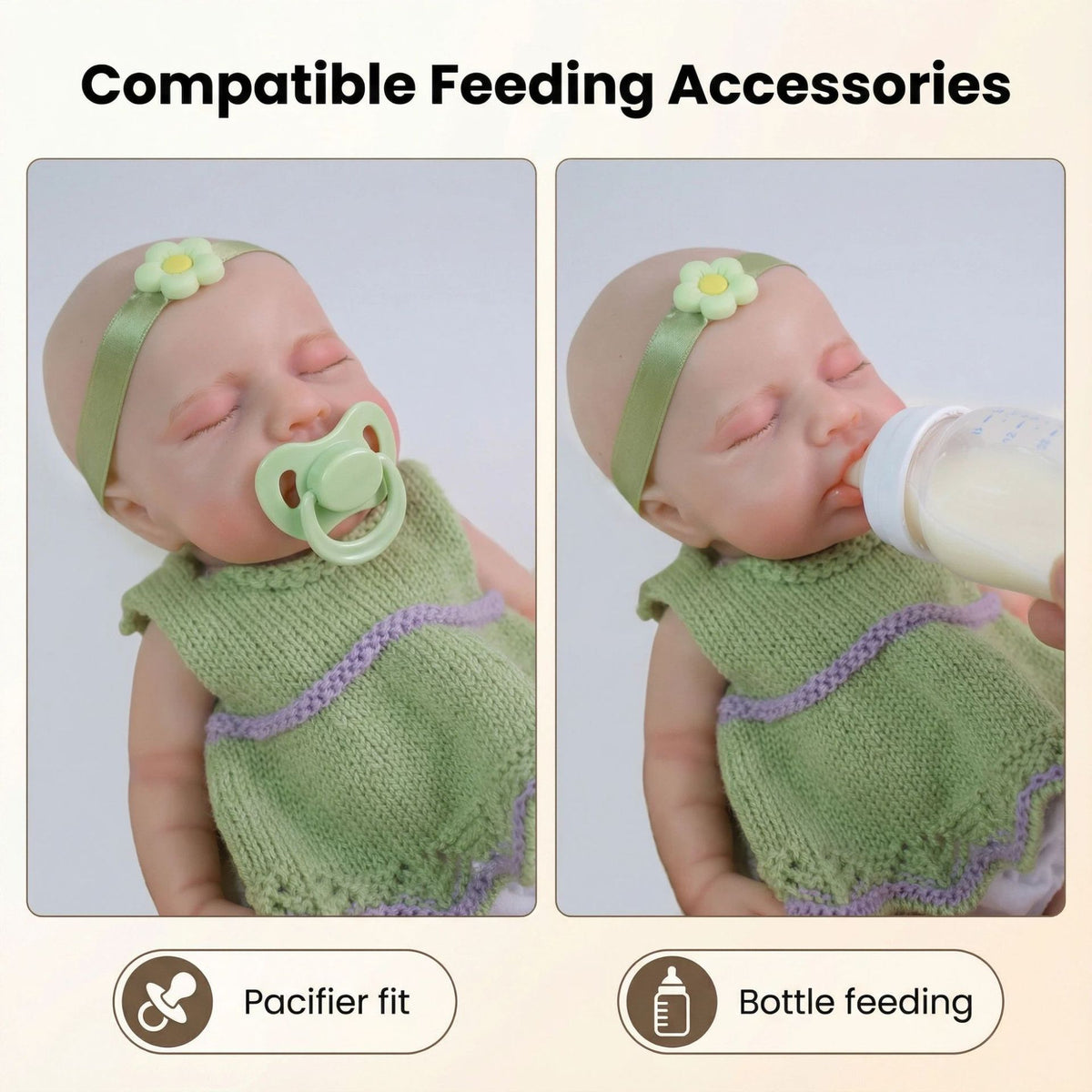 12 inch green fur dress LOULOU solid silicone reborn doll for children's Christmas gift