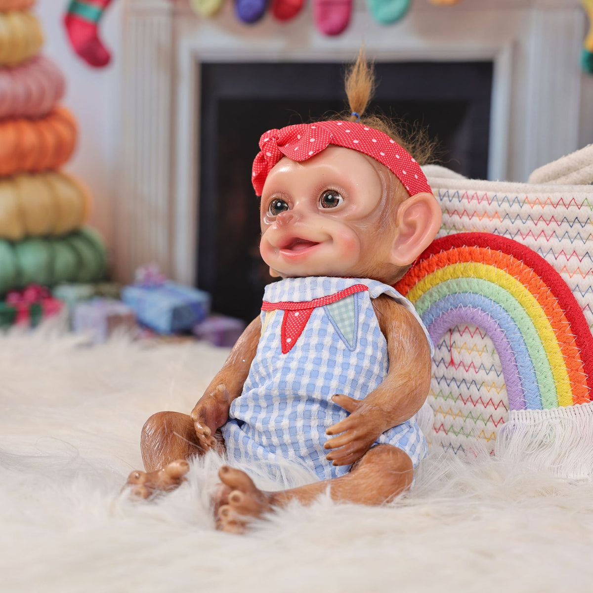 13inch Full Body Soft Silicone Realistic Reborn Baby Doll Solid monkey Silicone Doll Handmade High-quality Toy Kid Gift