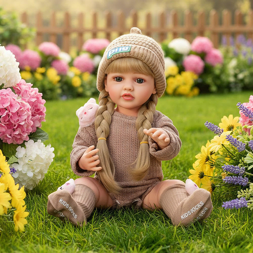 Russian English Spanish Crying and Laughing Dialogue 22 inch Full Plastic Rebirth Doll Simulation Baby Doll Girl