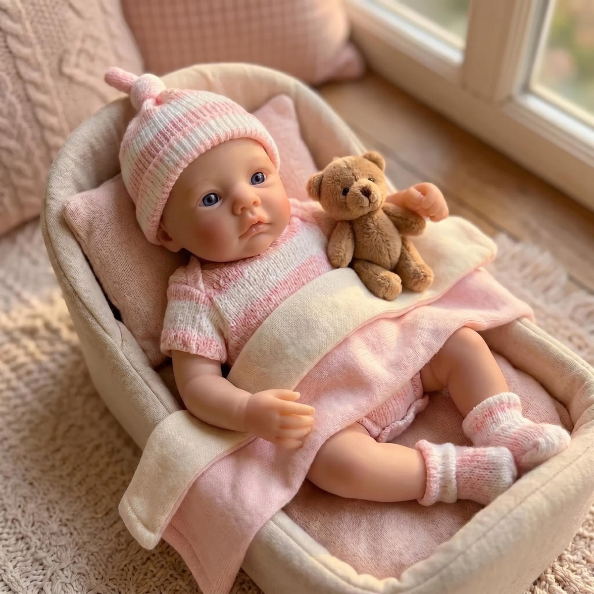 6 Inch with Full Soild Silicone Body Reborn Doll Handcrafted Hyper Real Skin Vein Texture Collectible Art Doll