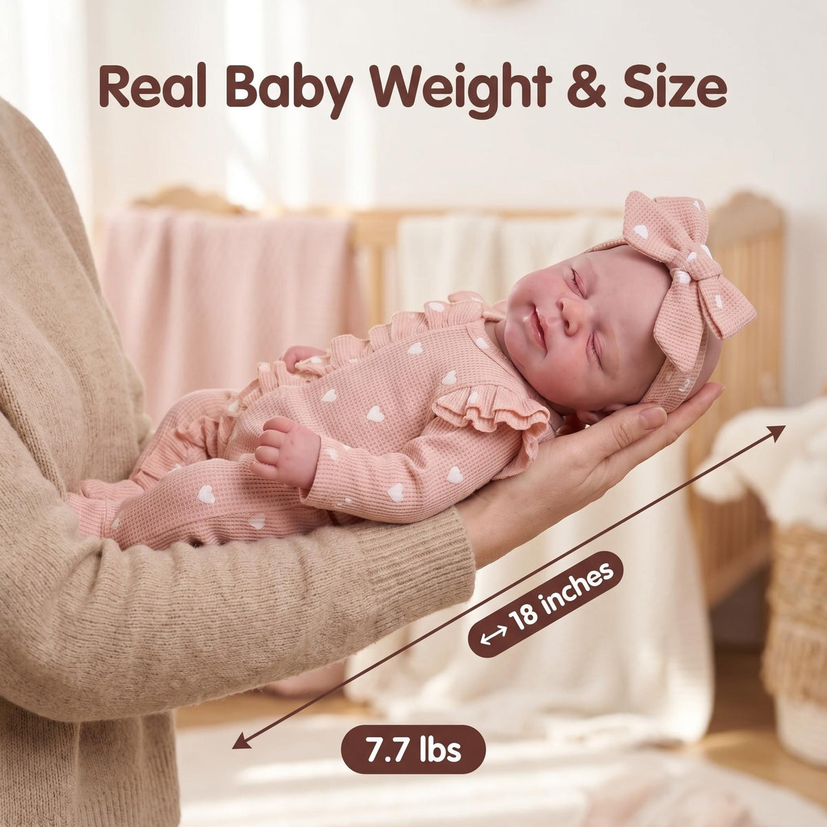 18 Inch with Full Silicone Sleeping Reborn Baby Girl Doll, Snuggly Companion Toy For Kids & Adult Collectors, Lovely Gift For Birthdays, Baby Showers And Holiday Celebrations