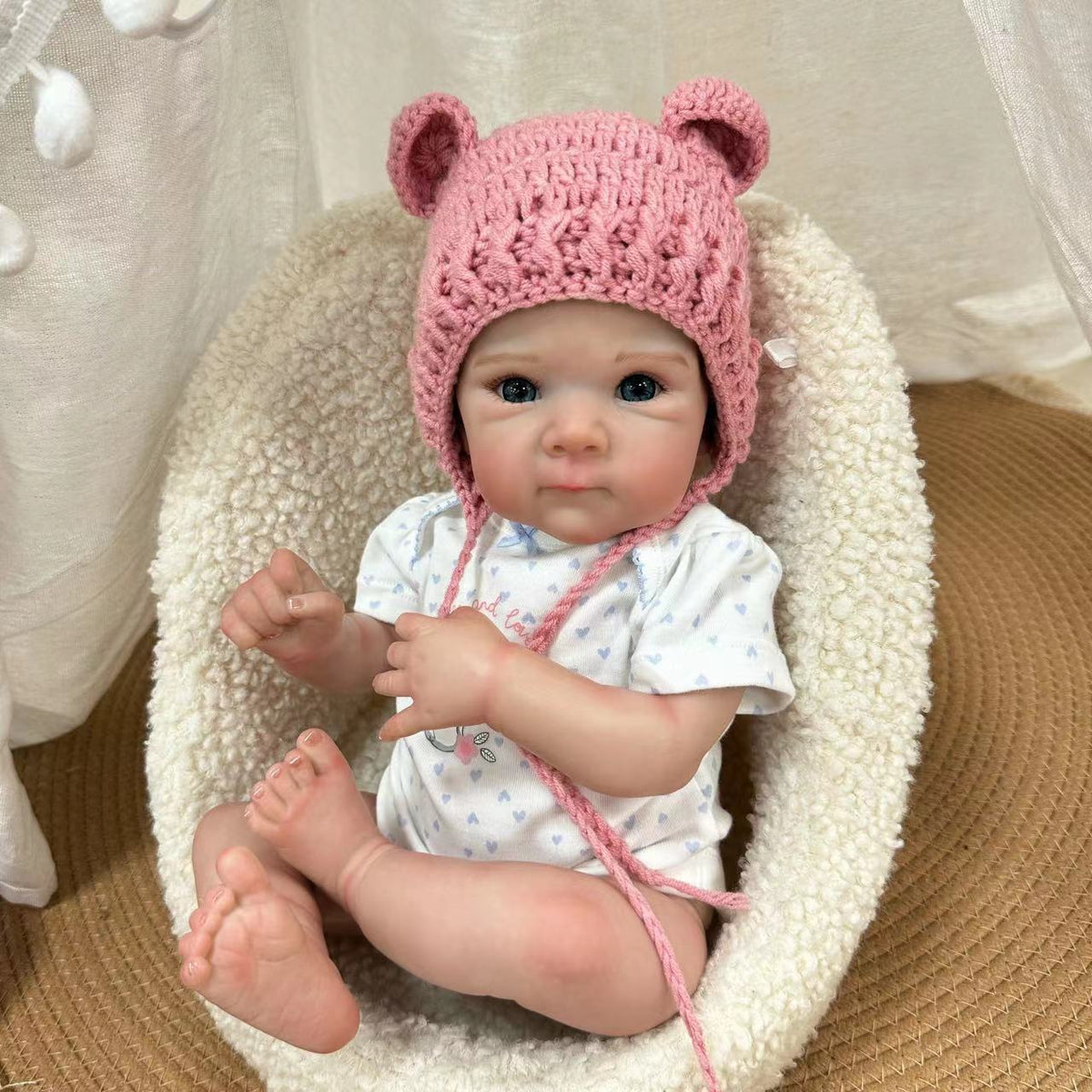 19 inch with Full Vinyl Body Touch Soft Newborn Baby Dolls Toys for Girls Reborn Dolls