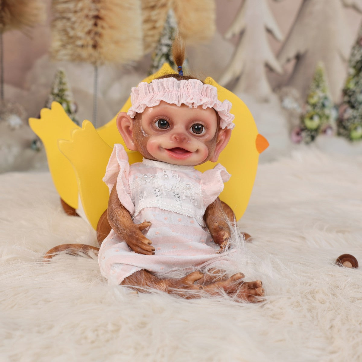 13inch Full Body Soft Silicone Realistic Reborn Baby Doll Solid monkey Silicone Doll Handmade High-quality Toy Kid Gift