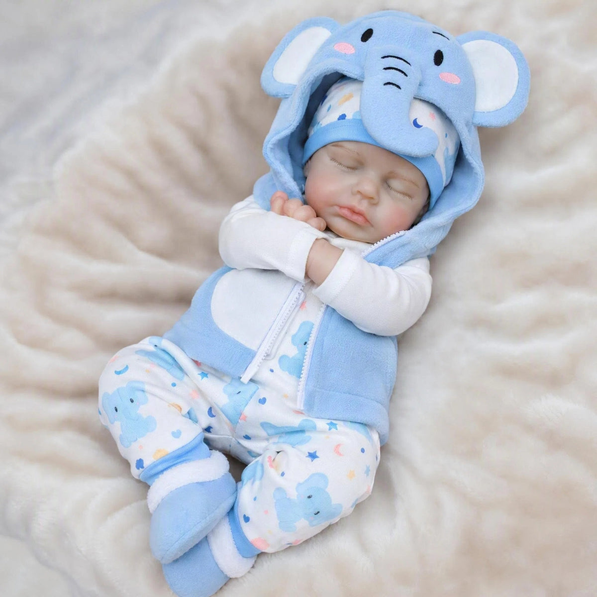 16 inch Silicone Simulation Baby Doll Reborn Emotional Comfort Doll Rubber Companion Doll for Kids