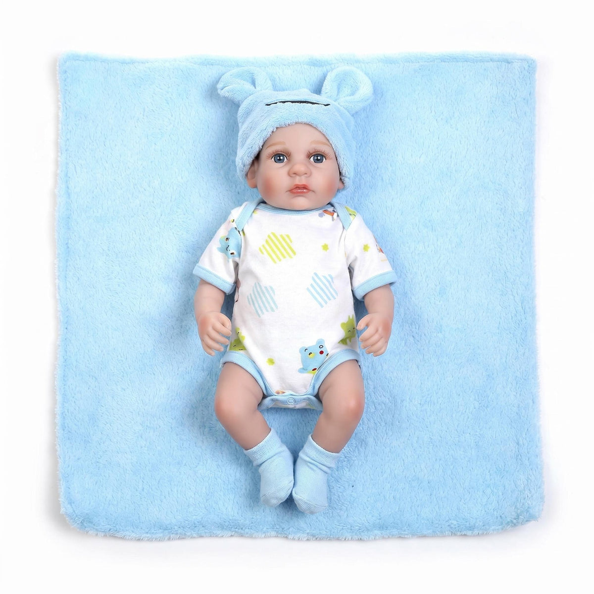 Gift Box Packable 12 inch Full Body Vinyl Reborn Infant Doll Open Eyes Lifelike Hand Painted Skin Pretend Play Collectible Toy