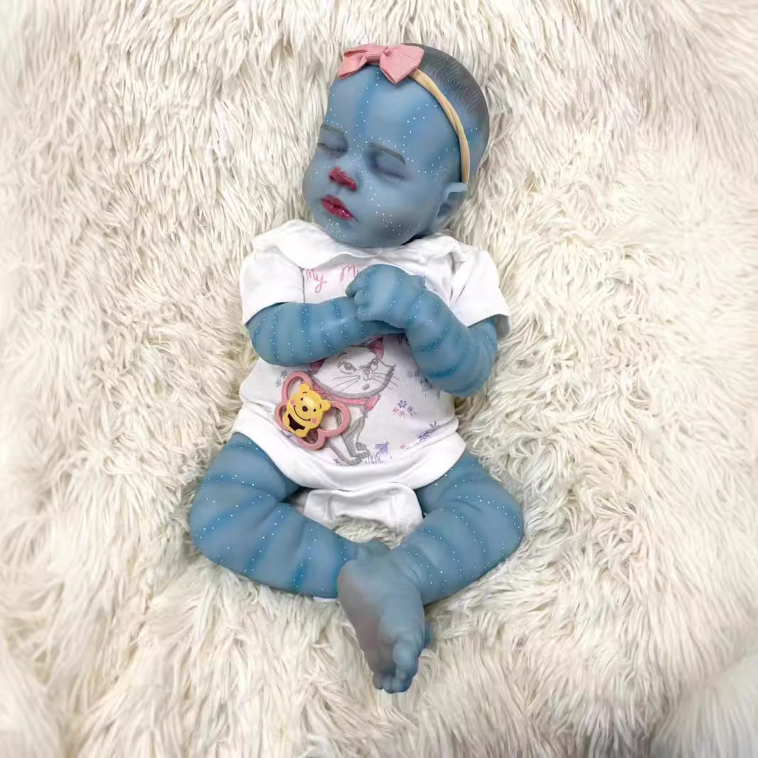 19 inch Cloth‑Body Sleeping Themed Doll, Cartoon Print Onesie Outfit, Multi‑age Companion for Holiday Gifting