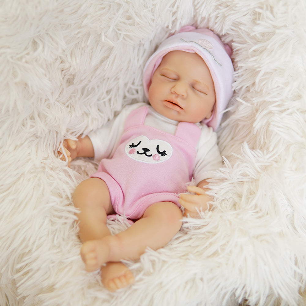 13 Inch Full Soild Silicone Reborn Doll Handcrafted Vein Texture Infant Doll for Display & Collection