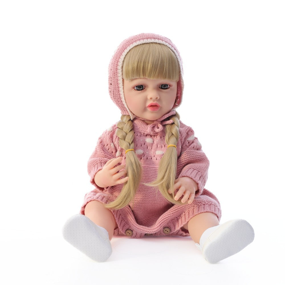 Russian English Spanish Crying and Laughing Dialogue 22 inch Full Plastic Rebirth Doll Simulation Baby Doll Girl