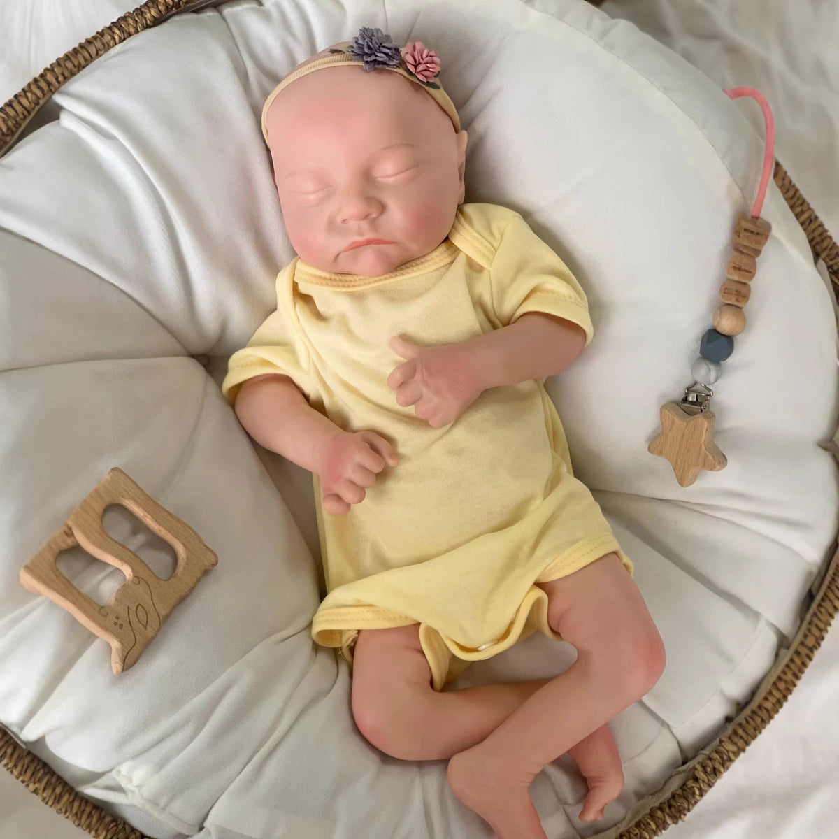 18 Inch Reborn Doll with Full Soild Silicone Handmade Toy Doll as Birthday Gift for Girls