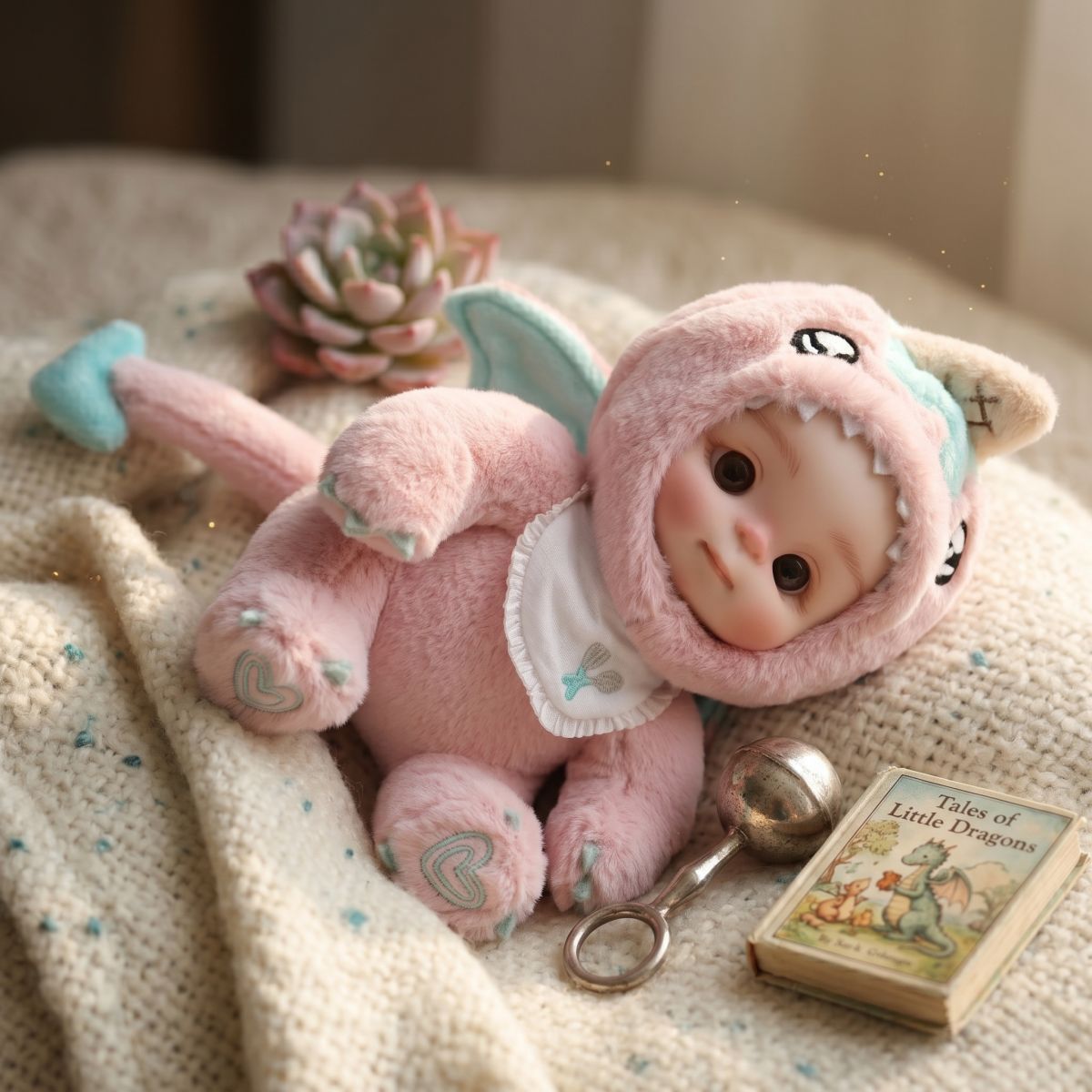 15cm vinyl plush doll pendant, simulated baby face toy doll, 6 inches