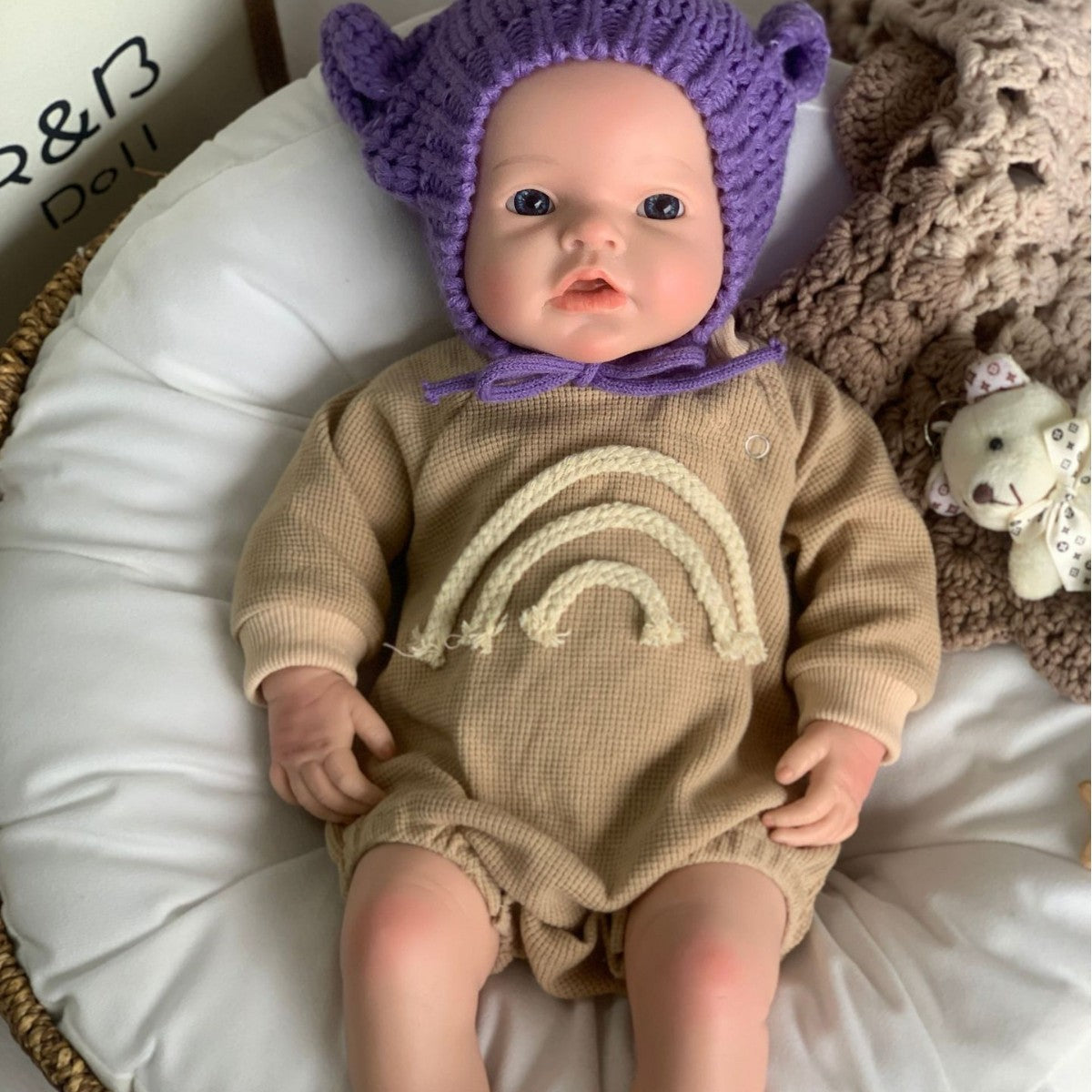 [Drink and Wet System] 20 inch with Full solid silicone baby simulation rebirth doll with drinking and peeing functions Toy for Kids Play & Doll Collectors