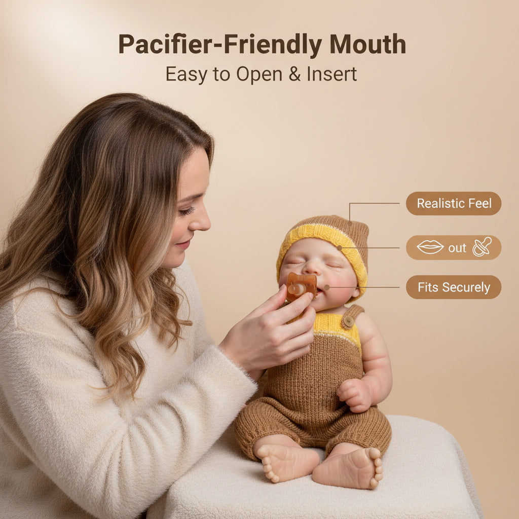 19 inch Full Silicone Reborn Doll Khaki Sweater jumpsuit Pascal Simulation Doll