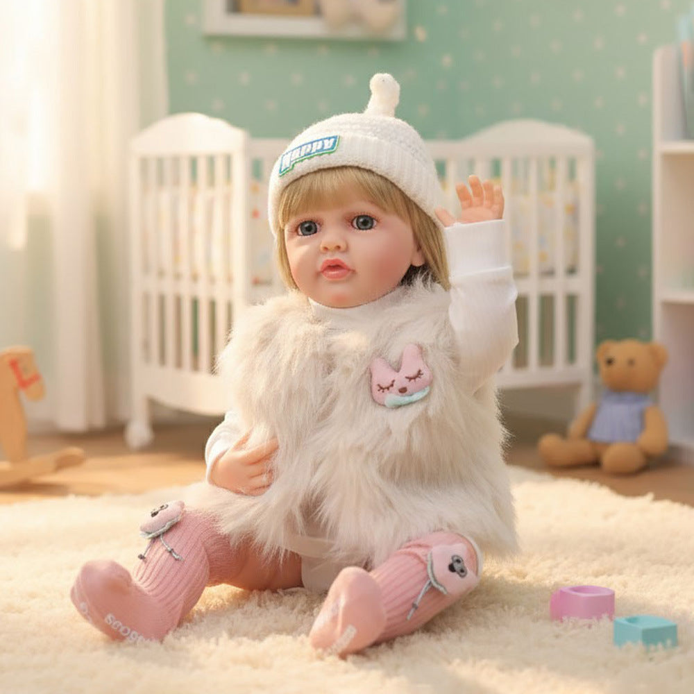 Russian English Spanish Crying and Laughing Dialogue 22 inch Full Plastic Rebirth Doll Simulation Baby Doll Girl