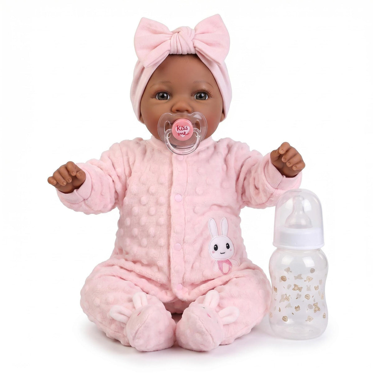 17-inch Reborn Baby Dolls Black Soft cloth Body Realistic Newborn Baby Doll Real Life Baby Doll Handmade Art Doll