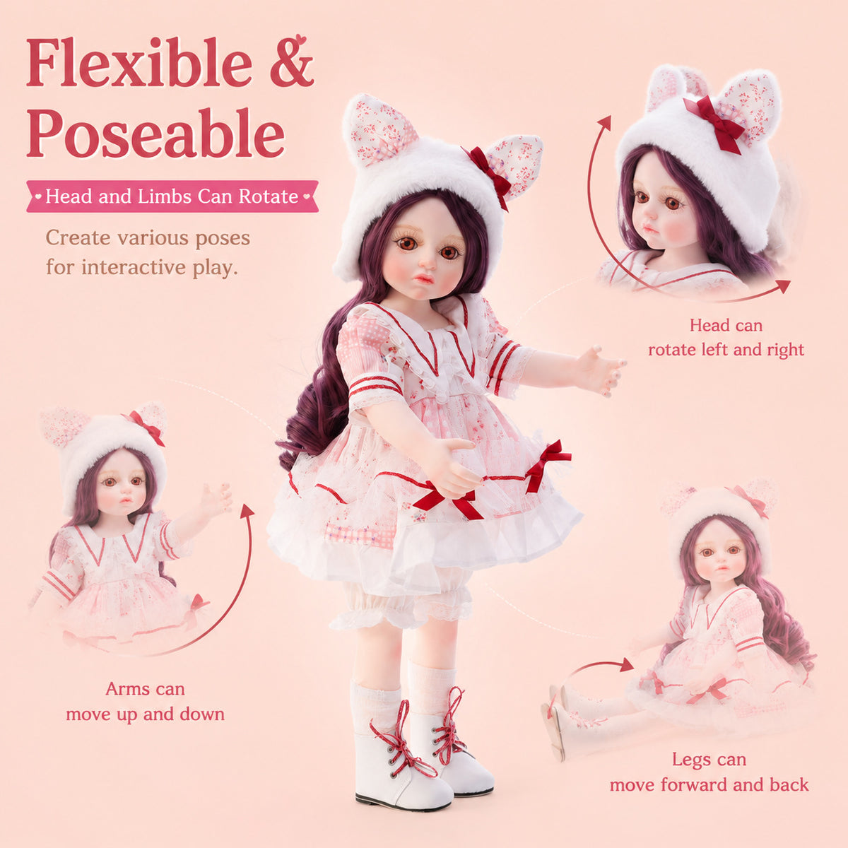 18inch/45CM reborn doll, hair transplant, fully vinyl body reborn doll, exquisitely hand-painted, 3D doll dress-up for gift and collectibles