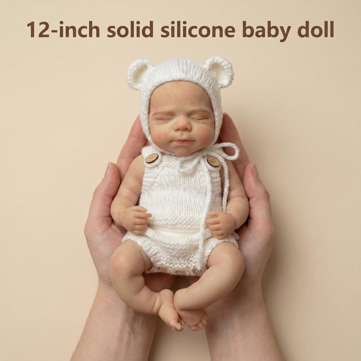 12inch Full Solid Silicone Flexible Elastic Super Soft Cute Small Size Silicone Lifelike Reborn Bebe Doll for Gifts and collectibles