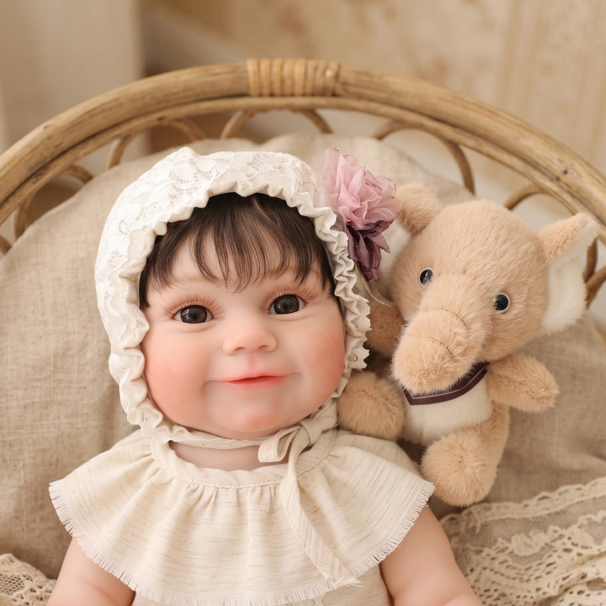 22 inch Handcrafted Reborn Doll Real 3D Vein Skin with Full vinyl Body Lifelike Newborn Baby Doll Birthday Present for Little Girl Collectors