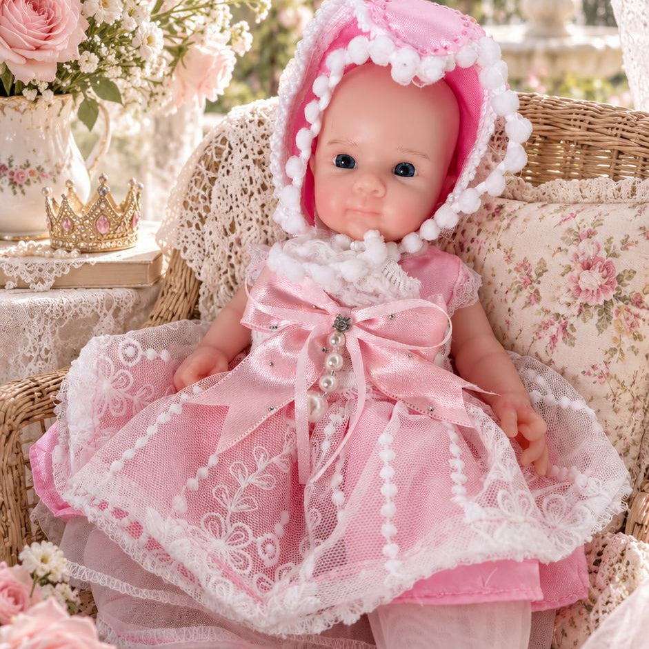 New 8 inch Full Silicone Body Reborn Doll, Changeable Clothes for Girls, Toy, Friend Gift for Kids