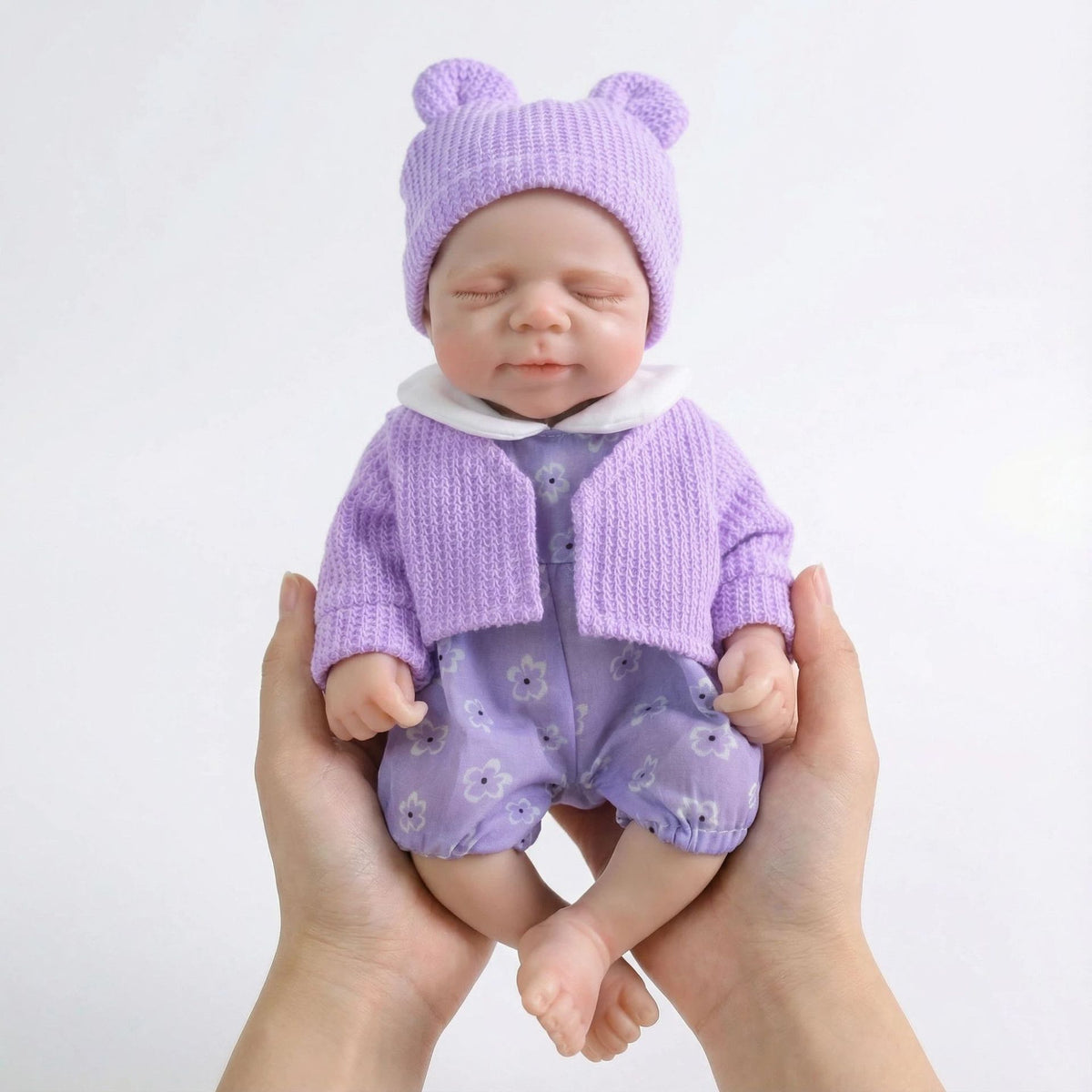 12 inch purple cardigan pascale solid silicone reborn doll as a Christmas gift for children